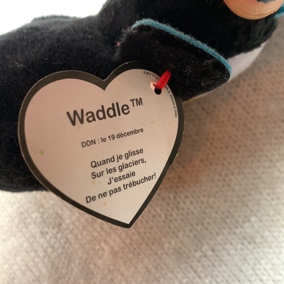 NWT - TY - Teenie Beanie BOOs - Waddle - black and white penguin - Picture 4 of 6